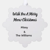 Kitten Photo Text Ornament, Snowflake, Customize, Ornament Karte (Rückseite)