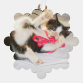 Kitten Photo Text Ornament, Snowflake, Customize, Ornament Karte (Vorderseite)