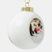 Kitten Photo Text , Snowflake, Customize,  Keramik Kugel-Ornament (Links)