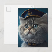 Kitten Pilot Captain Postkarte (Vorne/Hinten)