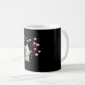 Kitten Playful Paws Valentine's Day Feline Flirt Kaffeetasse (VorderseiteRechts)