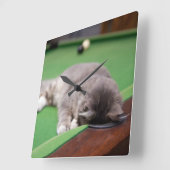 Kitten-Pool Quadratische Wanduhr (Winkel)