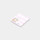 Kitten Post it Notes White Lila Stripes Post-it Klebezettel (angewinkelt)