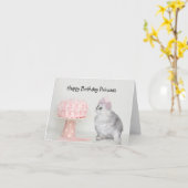 Kitten Princess Geburtstag Karte (Gelbe Blume)