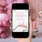 Kitten Princess Girl Birthday Einladung