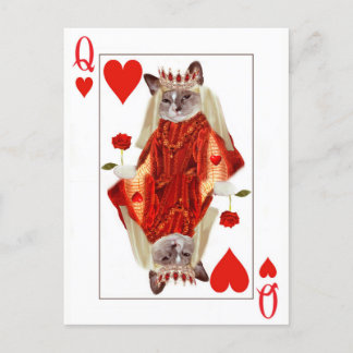 Kitten Queen of Hearts Postcard Postkarte