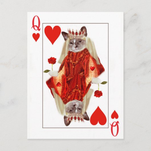 Kitten Queen of Hearts Postcard Postkarte (Vorderseite)