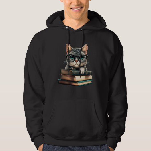 Kitten Reading Books for of Both Cats and Literat Hoodie (Vorderseite)