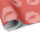 Kitten Red Lips Geschenkwrap Geschenkpapier (Rolleneckpunkt)