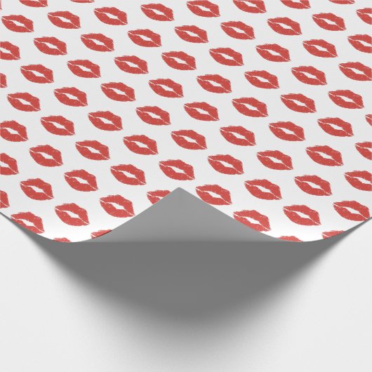 Kitten Red Lips Geschenkwrap Geschenkpapier (Ecke)