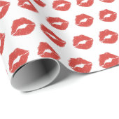 Kitten Red Lips Geschenkwrap Geschenkpapier (Rolleneckpunkt)