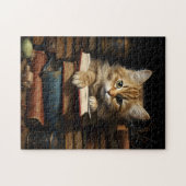 Kitten Resting on Books Puzzle (Horizontal)