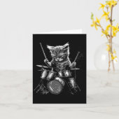 Kitten Rock Band Drummer Cat Playing Drums Karte (Gelbe Blume)