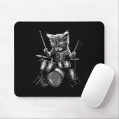 Kitten Rock Band Drummer Cat Playing Drums Mousepad (Mit Mouse)