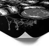 Kitten Rock Band Drummer Cat Playing Drums Poster (Ecke)