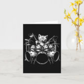 Kitten Rock Band Funny Kitty Drummer Cat Playing D Karte (Gelbe Blume)