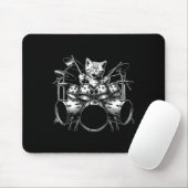 Kitten Rock Band Funny Kitty Drummer Cat Playing D Mousepad (Mit Mouse)