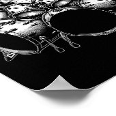 Kitten Rock Band Funny Kitty Drummer Cat Playing D Poster (Ecke)