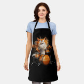 Kitten Rock Band Funny Kitty Drummer Cat Playing D Schürze (Getragen)
