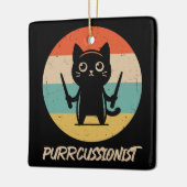 Kitten Rock Band Funny Percussionist Cat Playing Keramikornament (Links)