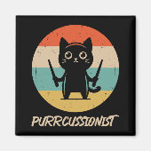Kitten Rock Band Funny Percussionist Cat Playing Magnet (Vorne)