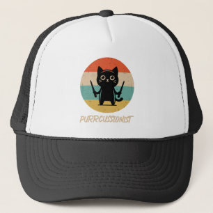 Kitten Rock Band Funny Percussionist Cat Playing Truckerkappe