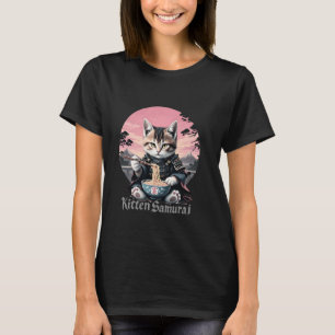 Kitten Samurai Ramen Japanische Kunst Ninja Kriege T-Shirt