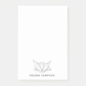Kitten Schlafen Funny Cats Sketch Personalisiert Post-it Klebezettel (Vorderseite)