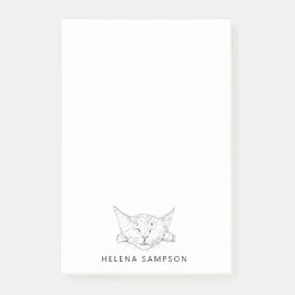 Kitten Schlafen Funny Cats Sketch Personalisiert Post-it Klebezettel