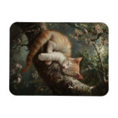 Kitten Schlafen in einem Baum Vintag flexibel Magnet (Horizontal)