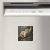 Kitten Schlafen in einem Baum Vintag Magnet (In Situ (Geschirrspüler))