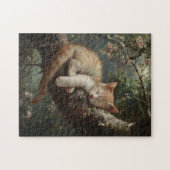 Kitten Schlafen in einem Baum Vintag Puzzle (Horizontal)