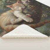 Kitten Schlafen in einem Baum Vintag Sherpadecke (3/4)