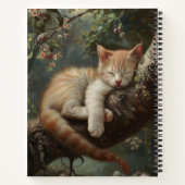 Kitten Schlafen in einer Vintagen Baumspirale Notizblock (Rückseite)