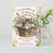 Kitten Sie mich? | Cat Girl 6. Geburtstag Einladung (Stehend Vorderseite)