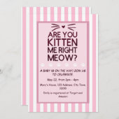 Kitten Sie mich? Ein Baby kommt! Einladung (Vorne/Hinten)