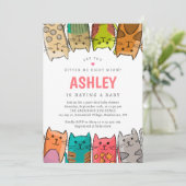 Kitten Sie mich gerade? Cats Baby Dusche Einladung (Stehend Vorderseite)