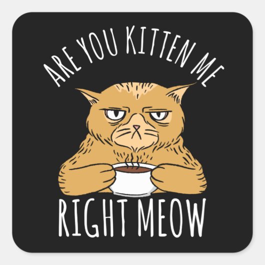 Kitten Sie mich in der Zwischenzeit? Quadratischer Aufkleber (Vorderseite)