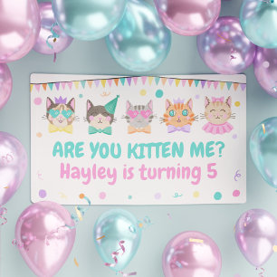 Kitten Sie mich? Kitty Cat Girls Geburtstag Banner