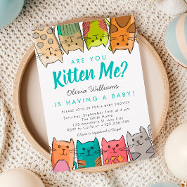 Kitten Sie mich? Neutrale Babydusche für Kitty Cat Einladung