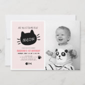 Kitten Sie mir gerade pinkfarbenes BIrthday-Foto? Einladung (Vorderseite)