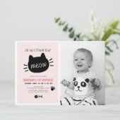 Kitten Sie mir gerade pinkfarbenes BIrthday-Foto? Einladung (Stehend Vorderseite)