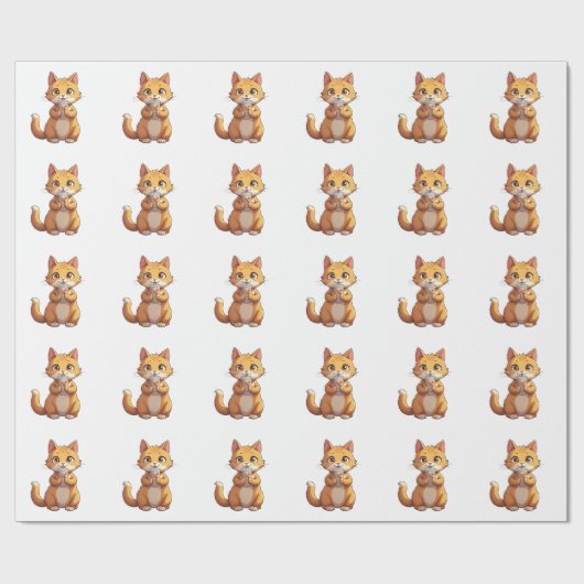 Kitten Sipping Coffee Geschenkpapier (Flach)