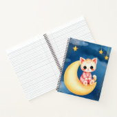 Kitten Sitting on the Moon Notizblock (Innenseite)