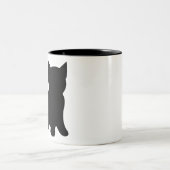 Kitten Sitting Silhouette Cat Black White Zweifarbige Tasse (Mittel)