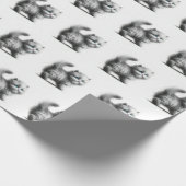 Kitten Sketch auf Weiß Geschenkpapier (Ecke)