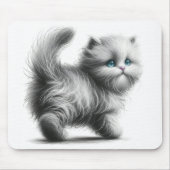 Kitten Sketch auf Weiß Mousepad (Vorne)