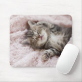 Kitten Sleeping on Towel Mousepad (Mit Mouse)