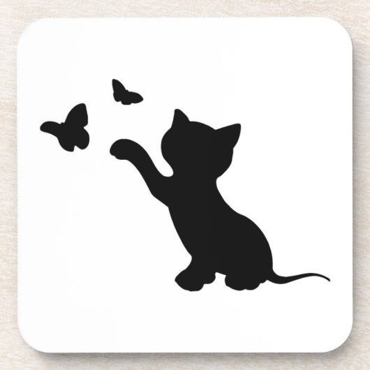 KITTEN SPIELEN MIT SCHALTFLÄCHEN GETRÄNKEUNTERSETZER (Vorderseite)