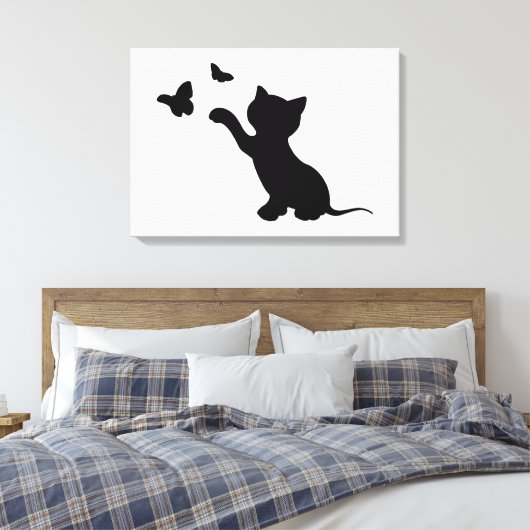 KITTEN SPIELEN MIT SCHALTFLÄCHEN LEINWANDDRUCK (Insitu (Schlafzimmer))